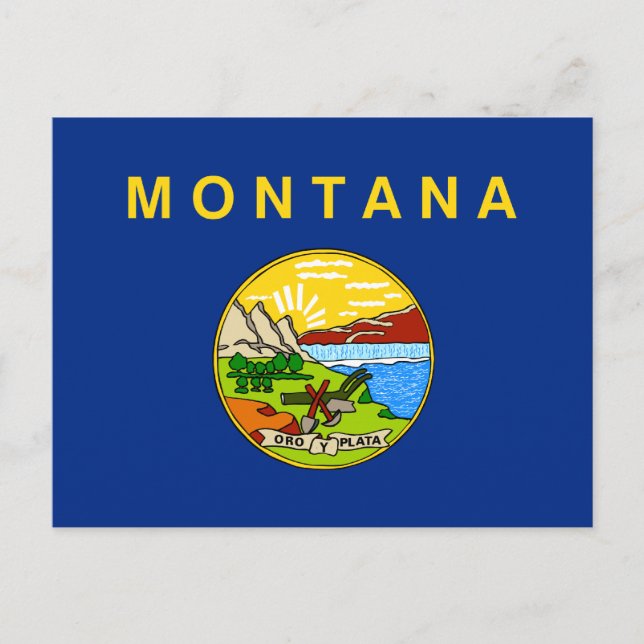 Flag of the State of Montana Postcard (Front)