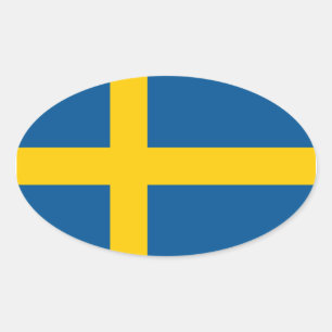 Flag of the Sweden Sticker (Oval)