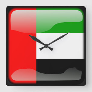 Flag of the United Arab Emirates Square Wall Clock
