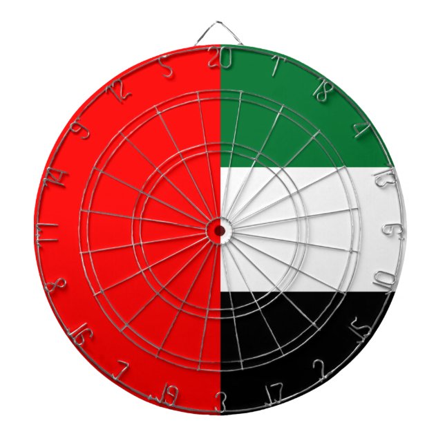 Flag of the United Arab Emirates (UAE) Dartboard (Front)