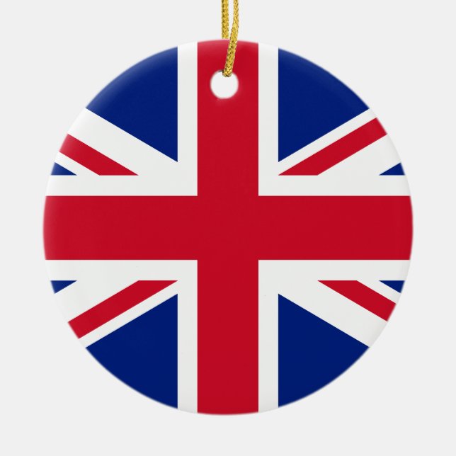 Flag of the United Kingdom Ceramic Tree Decoration (Front)