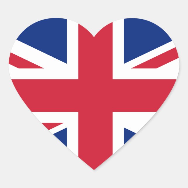 Flag of the United Kingdom Heart Sticker (Front)