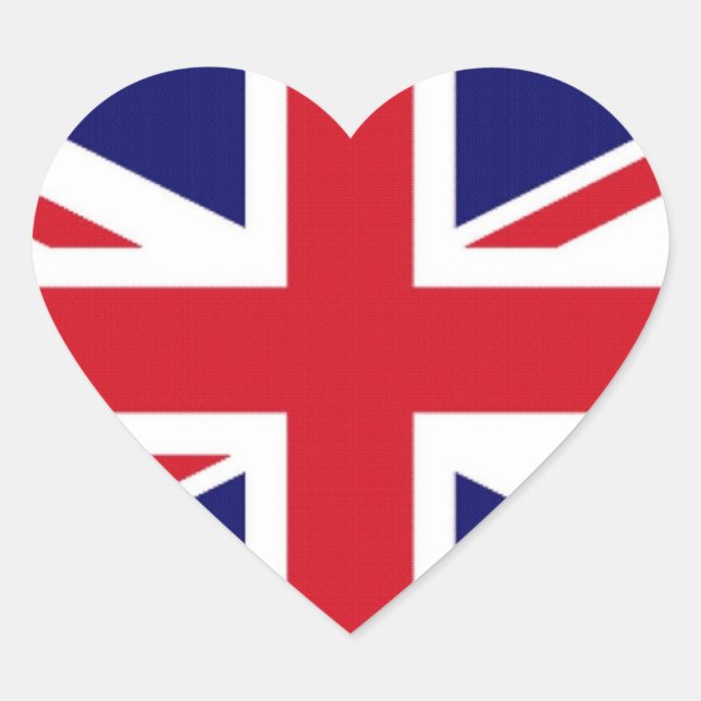 Flag of the United Kingdom Heart Sticker (Front)