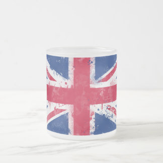 Flag of the United Kingdom or the Union Jack Frosted Glass Coffee Mug
