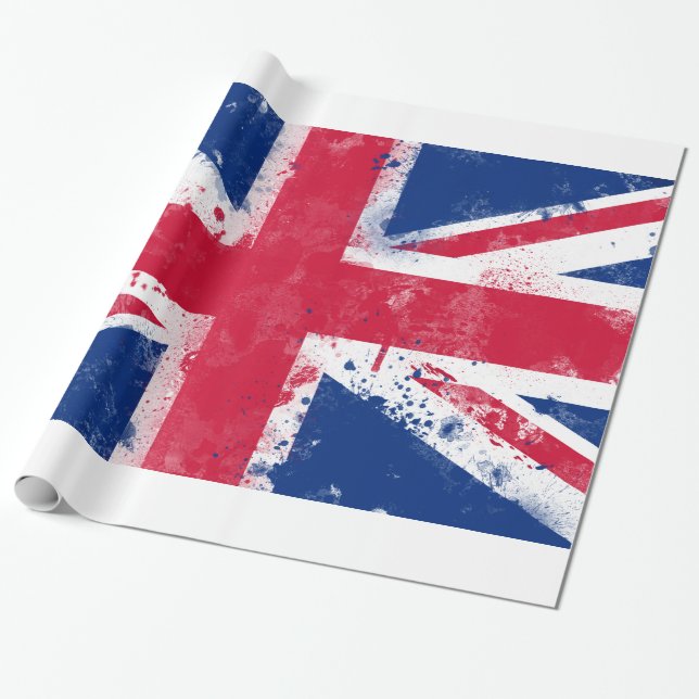 Flag of the United Kingdom or the Union Jack Wrapping Paper (Unrolled)