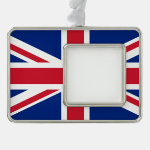 Flag of the United Kingdom Silver Plated Framed Ornament