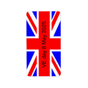 Flag of the United Kingdom VE day 2025  Label