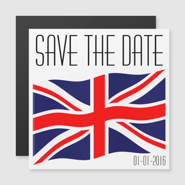 Flag of the United Kingdom + your ideas Magnetic Invitation (Front/Back)