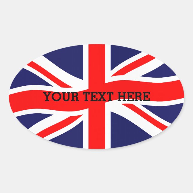 Flag of the United Kingdom + your ideas Oval Sticker (Front)