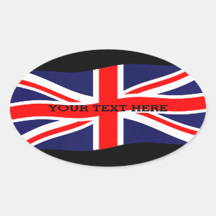 Flag of the United Kingdom + your ideas Oval Sticker