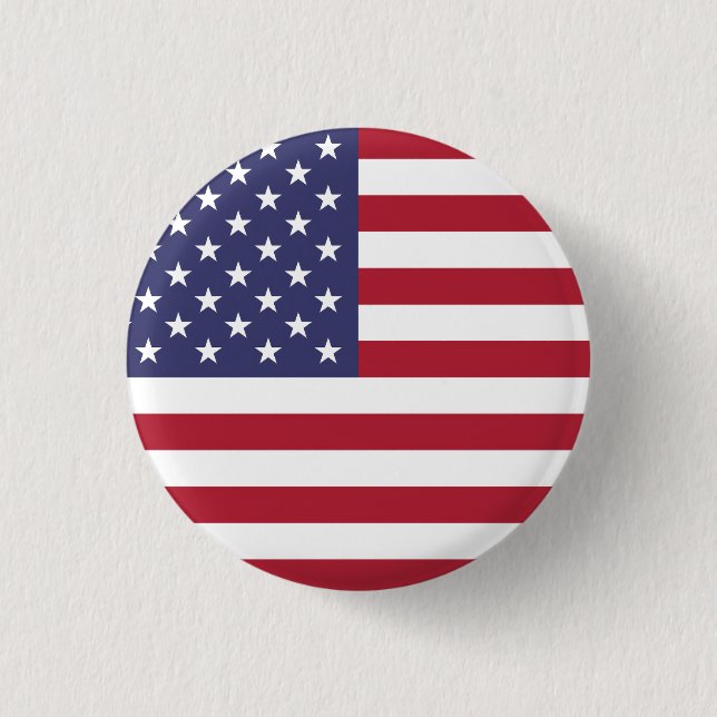 Flag of the United States 3 Cm Round Badge (Front)