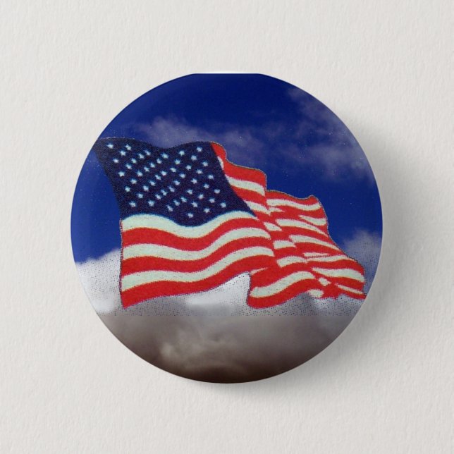 FLAG OF THE UNITED STATES 6 CM ROUND BADGE (Front)