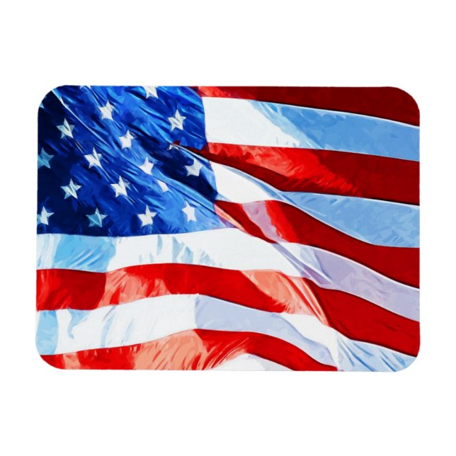 Flag of the United States Abstract Impressionism Magnet (Horizontal)