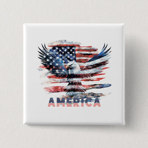 Flag of the United States. America 15 Cm Square Badge