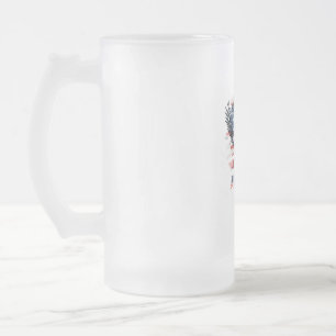 Flag of the United States. America Frosted Glass Beer Mug