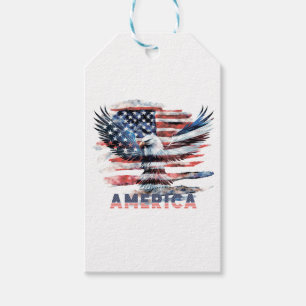 Flag of the United States. America Gift Tags
