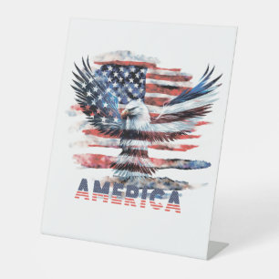 Flag of the United States. America Pedestal Sign