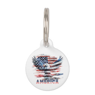 Flag of the United States. America Pet Tag
