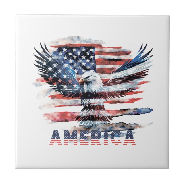 Flag of the United States. America Tile (Front)