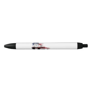 Flag of the United States.Donald Trump. Black Ink Pen