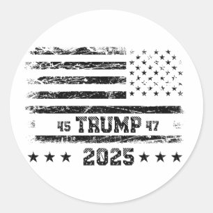 Flag of the United States.Donald Trump. Classic Round Sticker