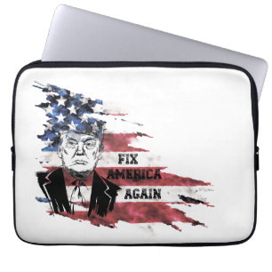 Flag of the United States.Donald Trump. Laptop Sleeve