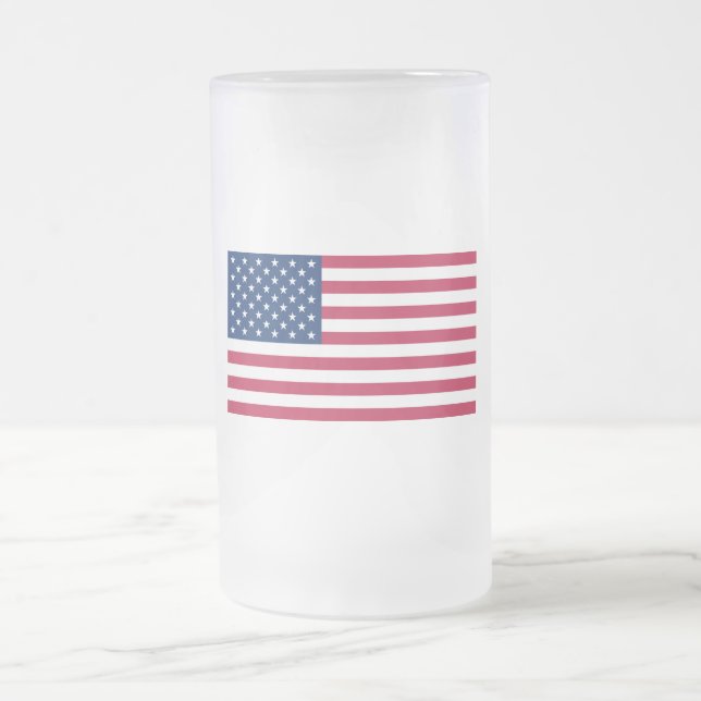 Flag of the United States Frosted Glass Mug (Center)