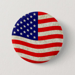 Flag of the United States of America - grungy 6 Cm Round Badge