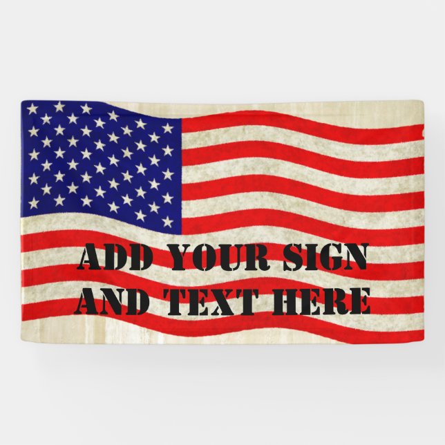 Flag of the United States of America - grungy Banner (Horizontal)