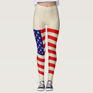 Flag of the United States of America - grungy Leggings