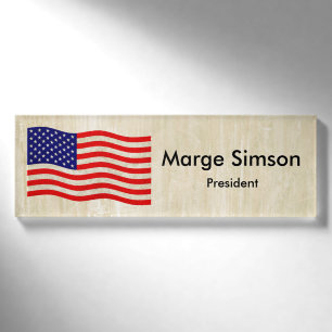 Flag of the United States of America - grungy Name Tag