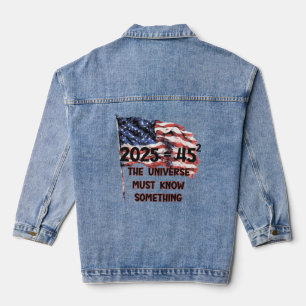 Flag of the United States. President Donald Trump. Denim Jacket