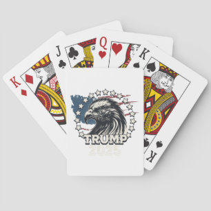 Flag of the United States. President Donald Trump Playing Cards