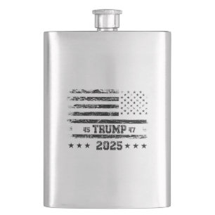 Flag of the United States.President Donald Trump.R Hip Flask
