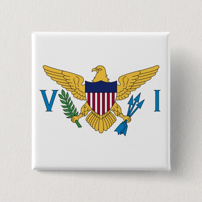 Flag of the United States Virgin Islands 15 Cm Square Badge (Front)