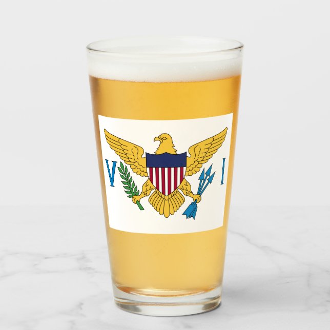 Flag of the United States Virgin Islands Glass (Front Filled)