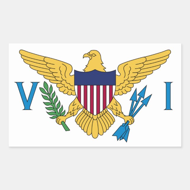 Flag of the United States Virgin Islands Rectangular Sticker (Front)
