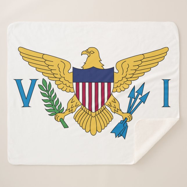 Flag of the United States Virgin Islands Sherpa Blanket (Front (Horizontal))