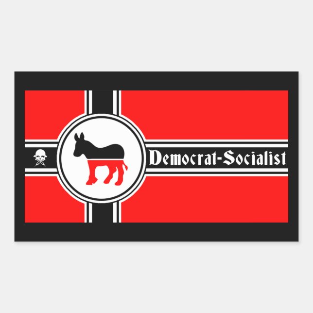 Flag of the US Democrat Socialist Party Rectangular Sticker (Front)