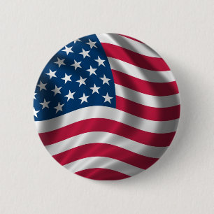 Flag of the USA 6 Cm Round Badge
