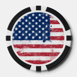 Flag of the USA Poker Chips