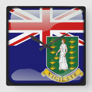 Flag of the Virgin Islands Square Wall Clock