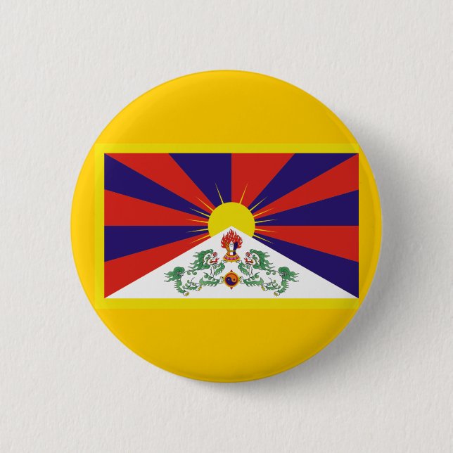 Flag of Tibet 6 Cm Round Badge (Front)