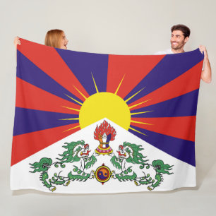 Flag of Tibet or Snow Lion Flag large Fleece Blanket