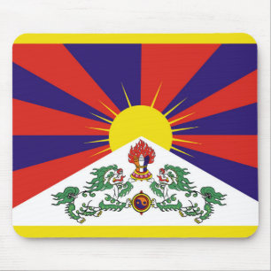 Flag of Tibet  or Snow Lion Flag Mouse Mat