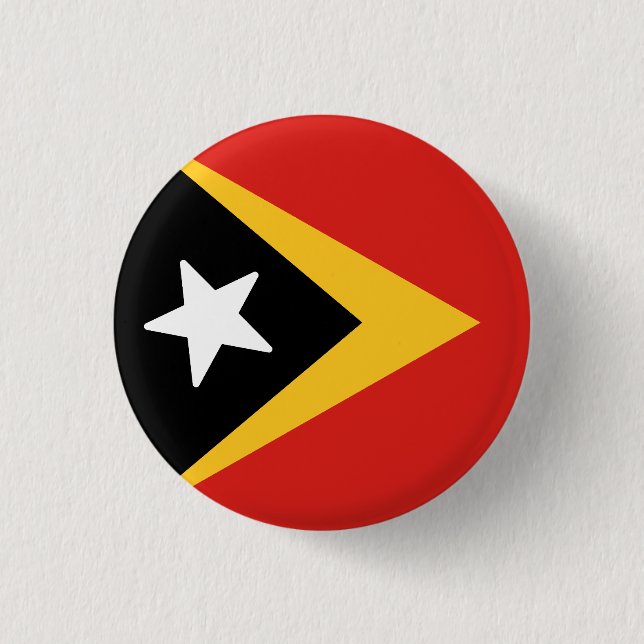 Flag of Timor-Leste 3 Cm Round Badge (Front)