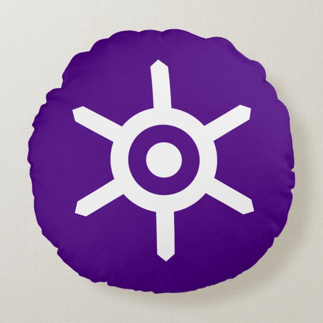 Flag of Tokyo prefecture, Japan Round Pillow (Front)