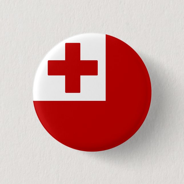 Flag of Tonga 3 Cm Round Badge (Front)