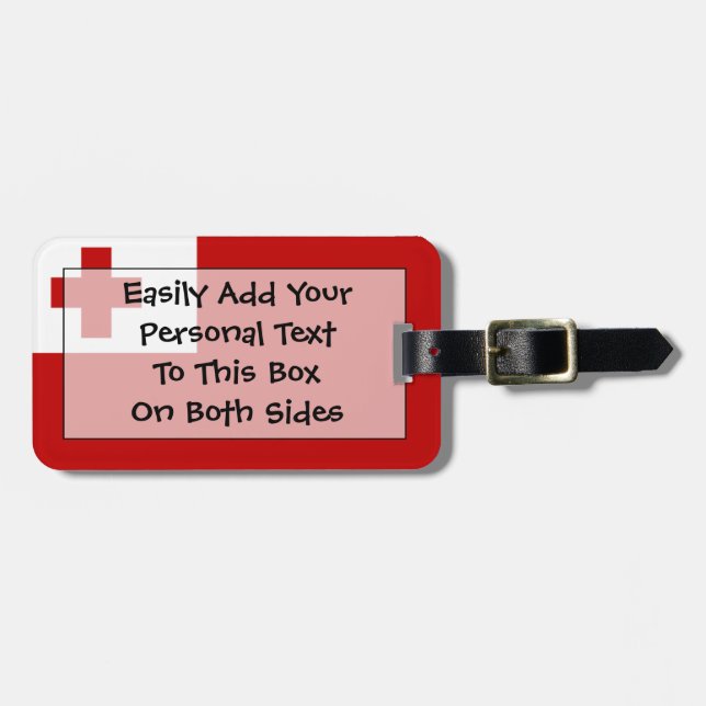 Flag of Tonga Easy ID Personal Luggage Tag (Front Horizontal)