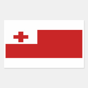 FLAG OF TONGA RECTANGULAR STICKER